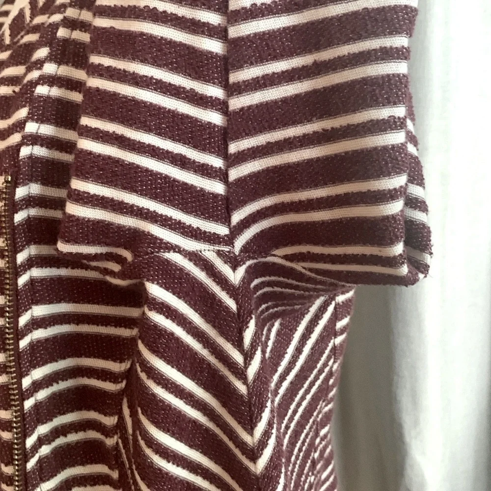 Lucky Brand Striped Jacket With Asymmetrical Zipper Size Medium - Picture 9 of 14